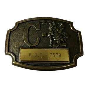Vintage CB Radio C bee brass colored belt buckle
